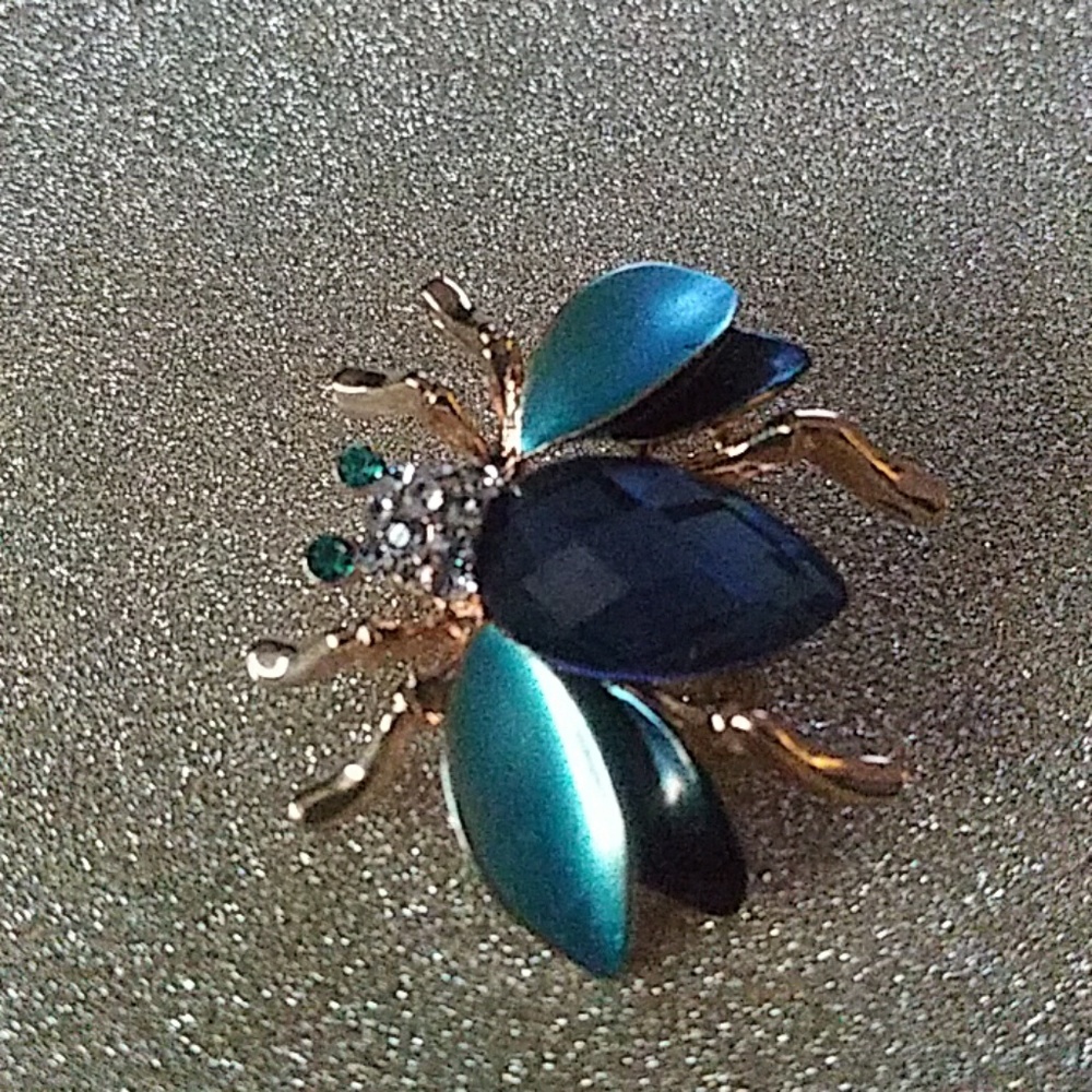 Blue Fly Brooch